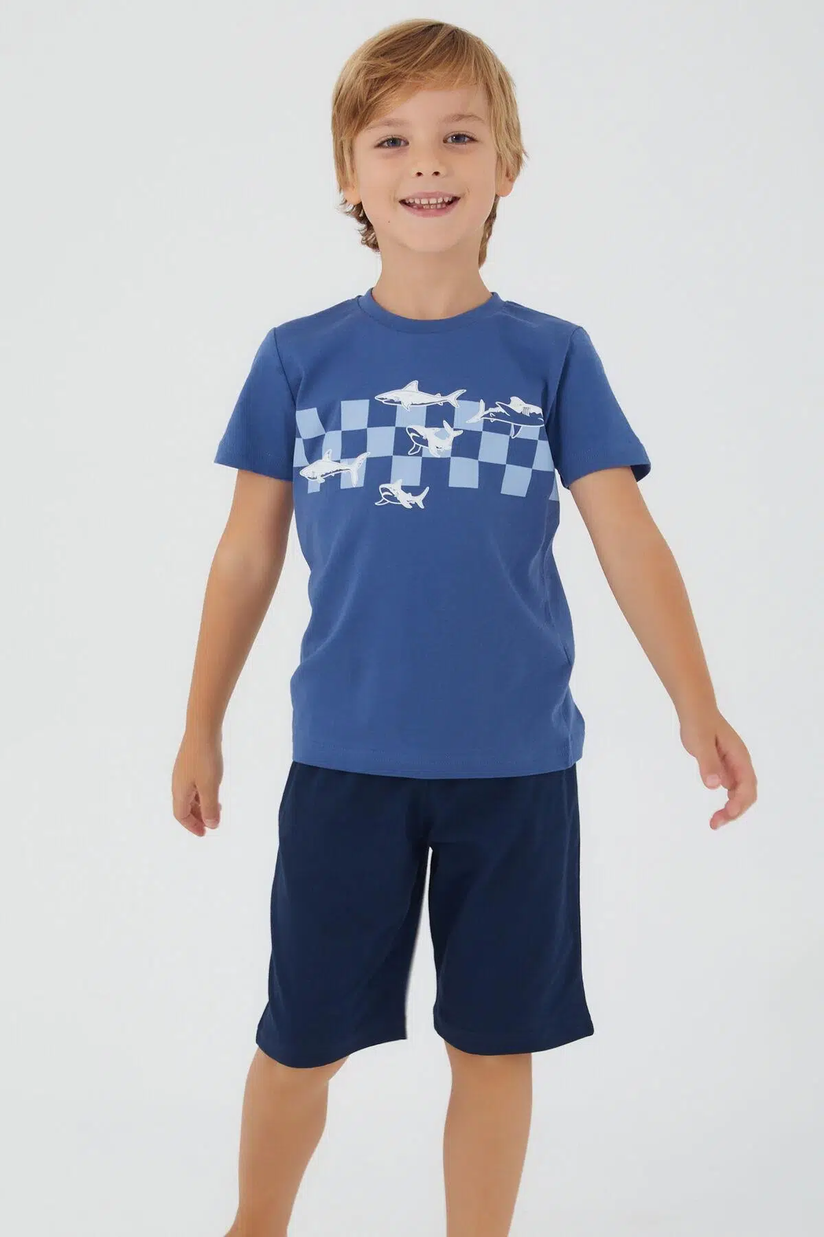Roly Poly 3090 The Blue Whale Erkek Çocuk Bermuda Takım - MAVİ
