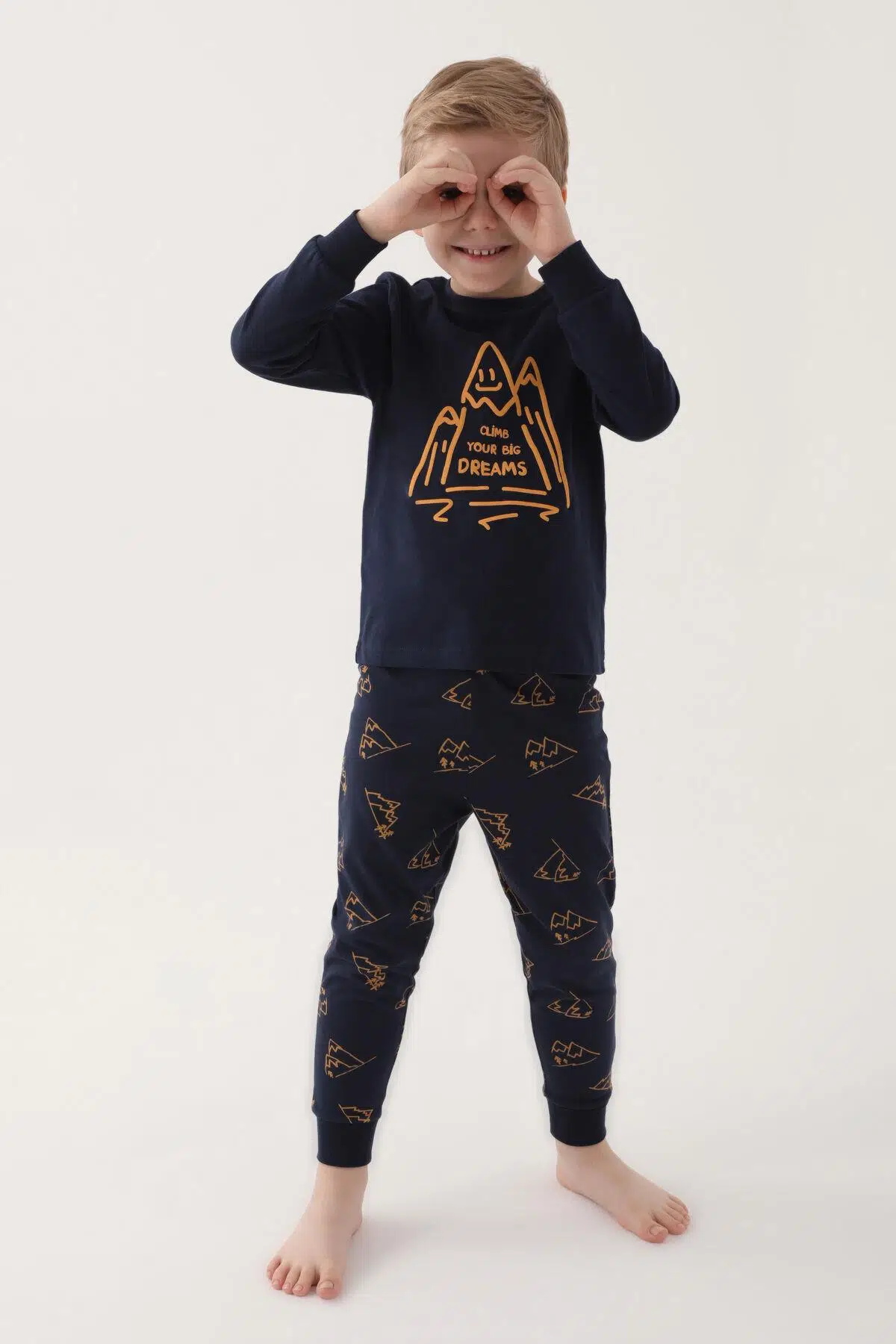 Roly Poly 3171 Aspire To İnside Erkek Çocuk Uzun Kol Pijama Takım - LACİVERT