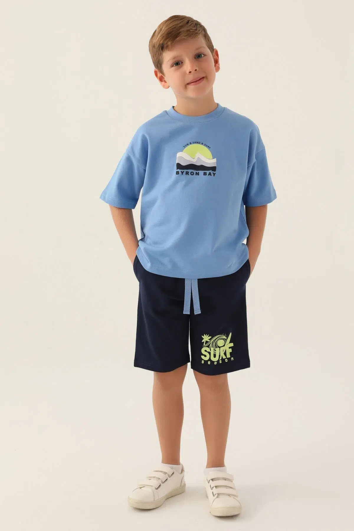 Roly Poly 3348 Wave Sensation İndigo Erkek Çocuk Bermuda Takım - İNDİGO