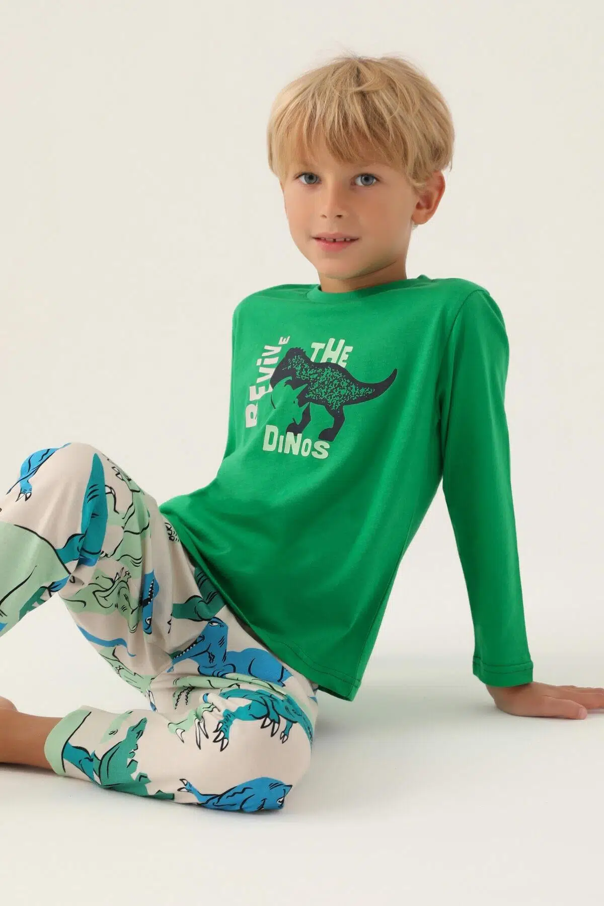 Roly Poly 3363 Revive Erkek Çocuk Pijama Takımı - YEŞİL