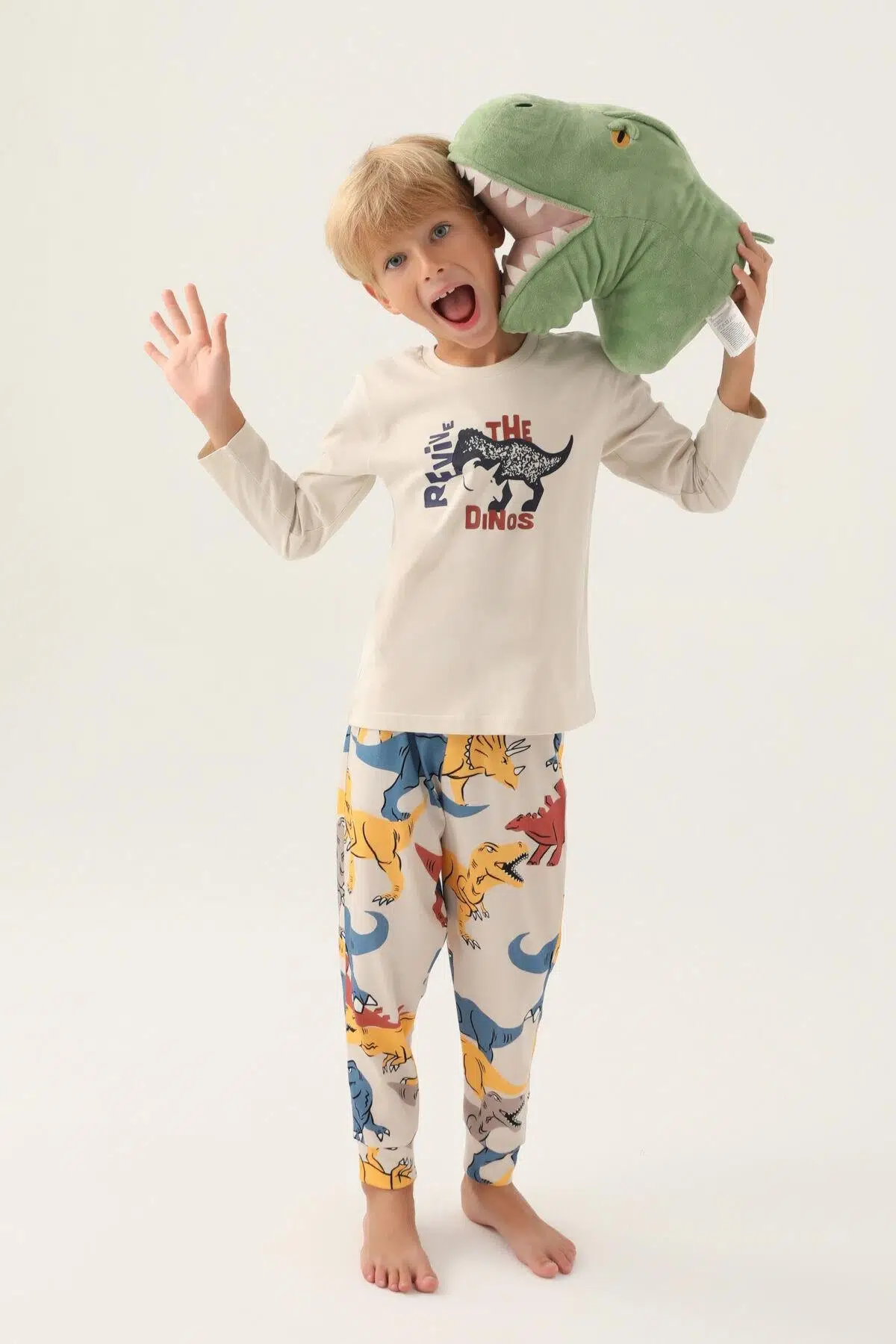 Roly Poly 3363 Revive Erkek Çocuk Pijama Takımı - BEJ