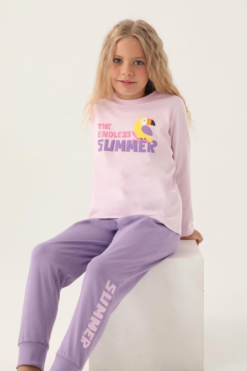 Roly Poly 3401 Garson Endless Kız Çocuk Pijama Takımı - PEMBE