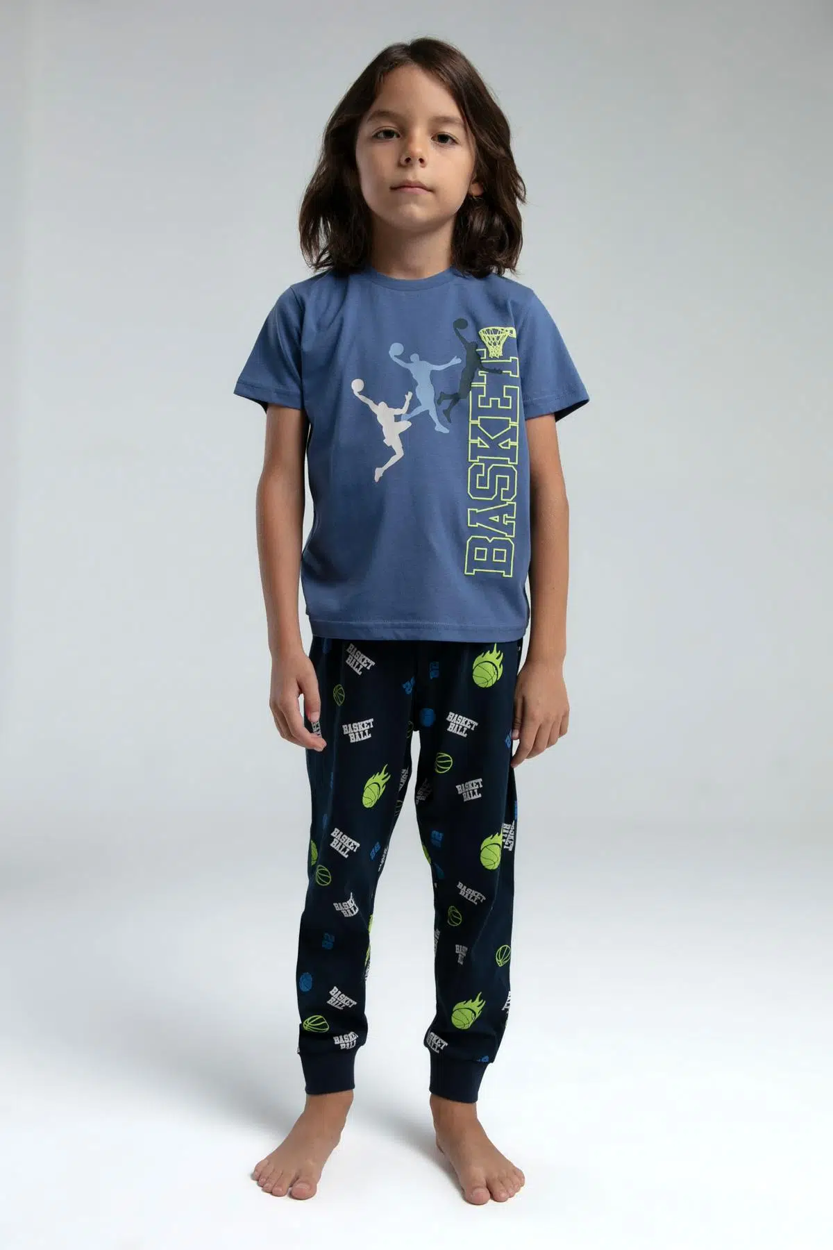 Roly Poly 3530 Garson Erkek Çocuk Bisiklet Yaka Kısa Kollu Pijama Takım - OKYANUS