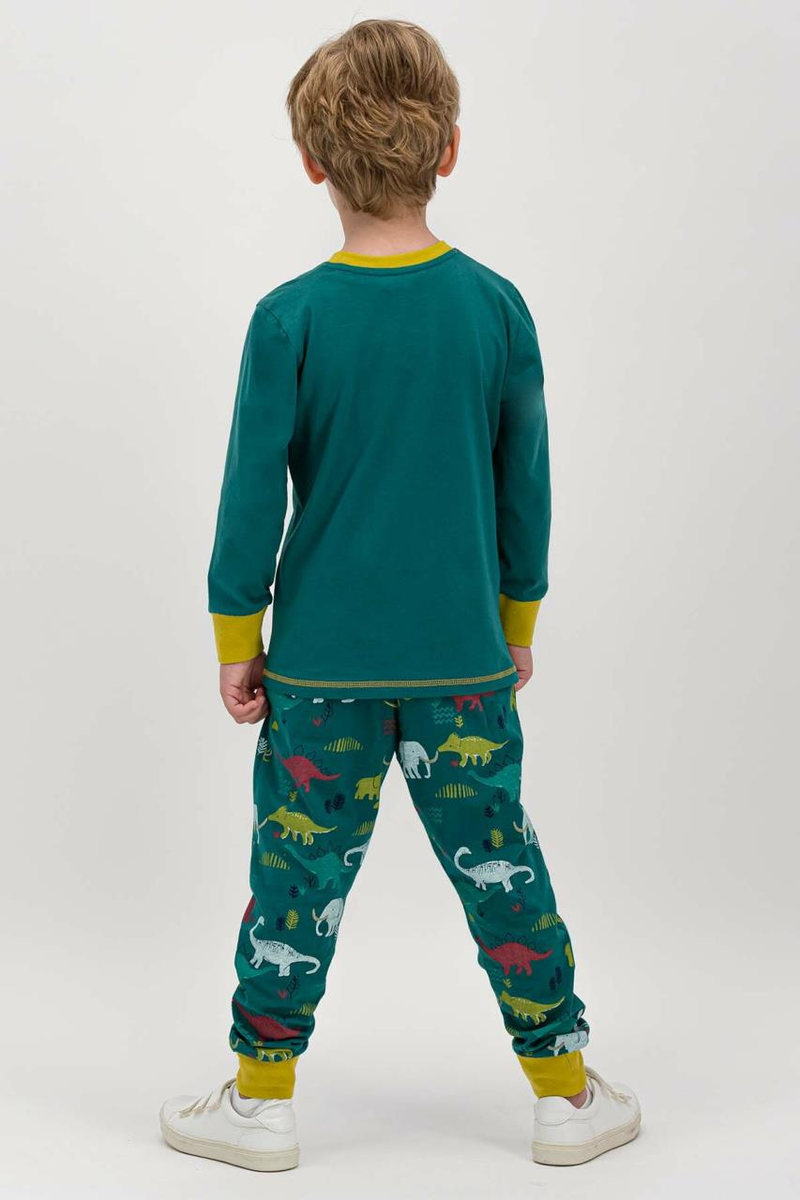 Roly Poly 1630 1-4 Yaş Uzun Kollu Erkek Çocuk Pijama Takımı - YEŞİL