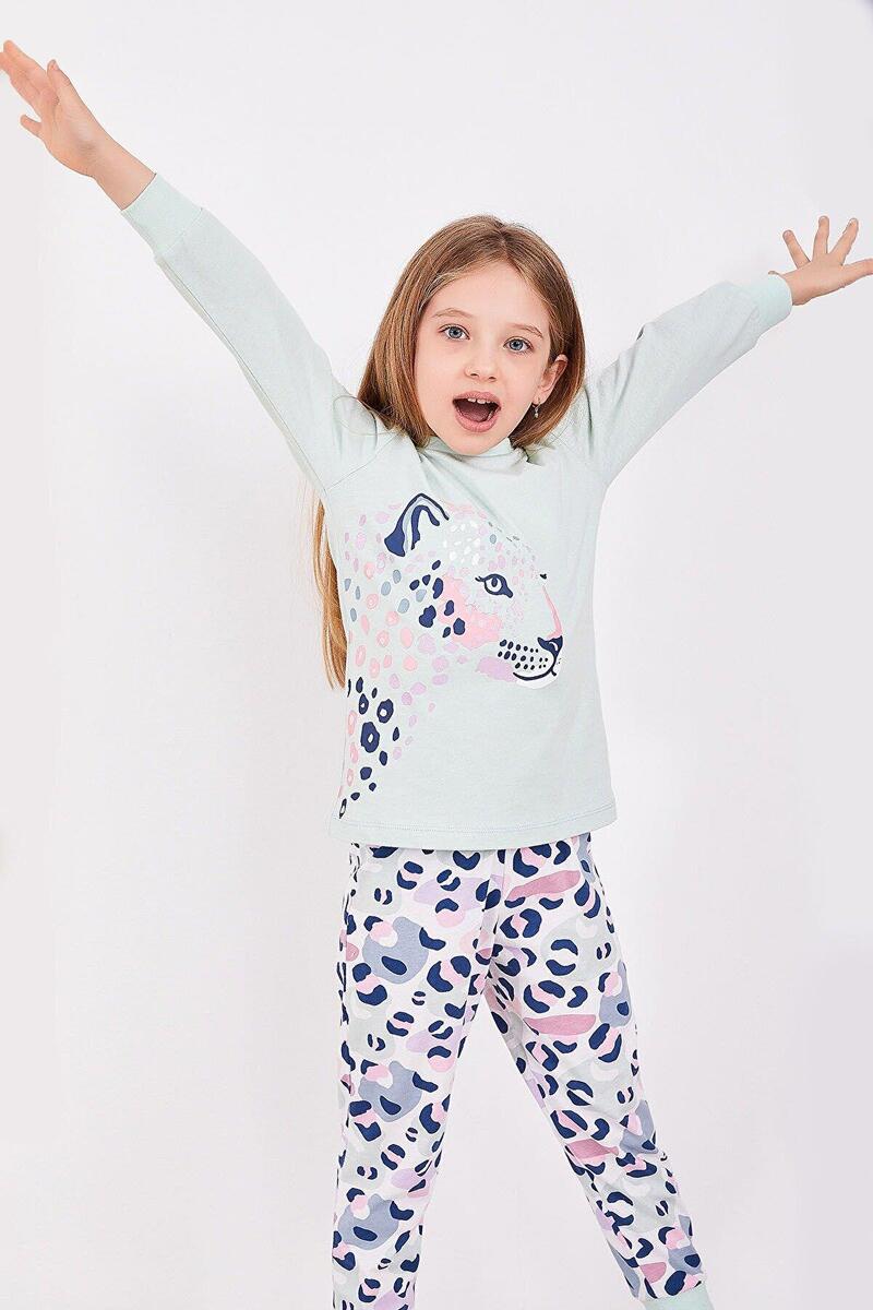 Roly Poly 2960 Garson Leopard Kız Çocuk Uzun Kol Pijama Takım - NİL