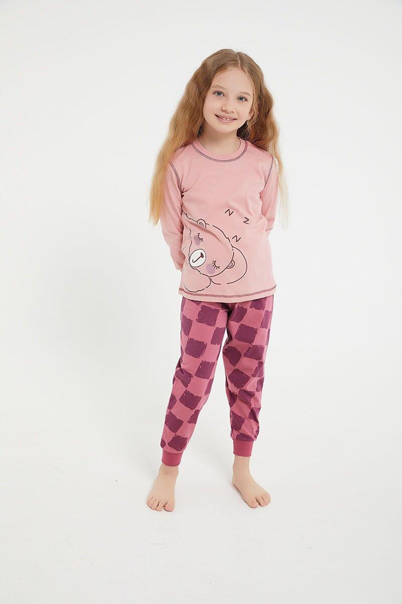 Roly Poly 2981 Garson Bear Pembe Kız Çocuk Uzun Kol Pijama Takım - GÜL