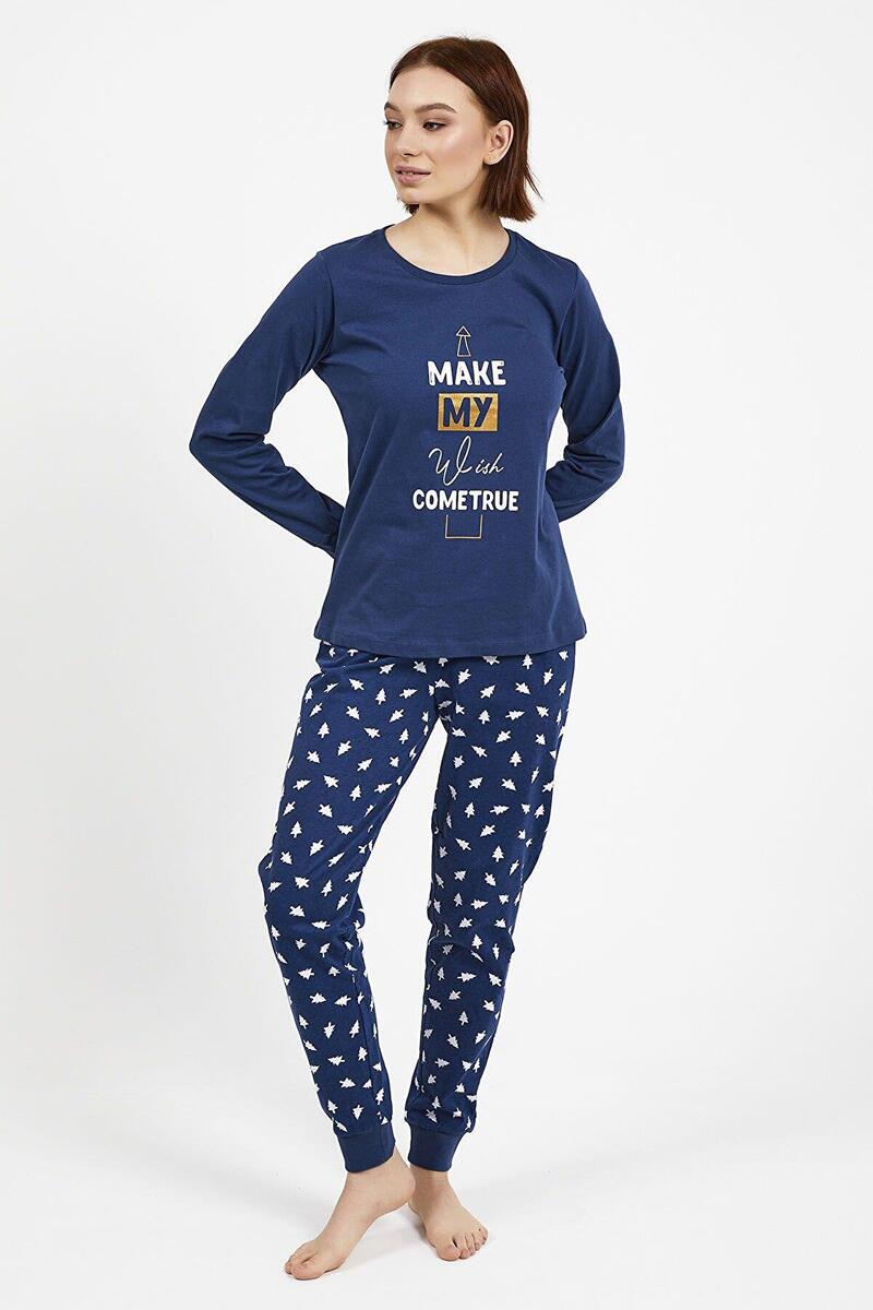 Roly Poly 2995 Pure Love Little Sweet Kadın Uzun Kol Pijama Takım - İNDİGO