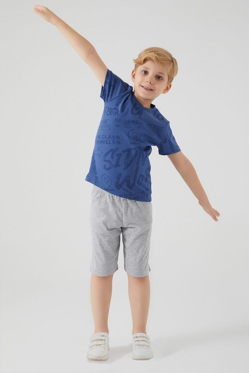 Roly Poly 3027 Garson Fun Class Traveler Erkek Çocuk Bermuda Takım - MAVİ