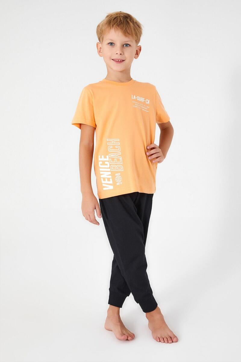 Roly Poly 3041 Venice Beach Erkek Çocuk Kısa Kol Pijama Takım - SARI