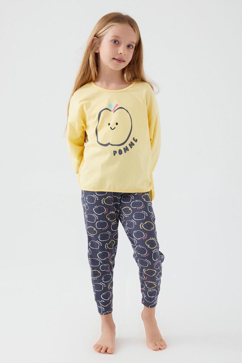 Roly Poly 3063 Pomme Apple Kız Çocuk Uzun Kol Pijama Takım - FUSYA