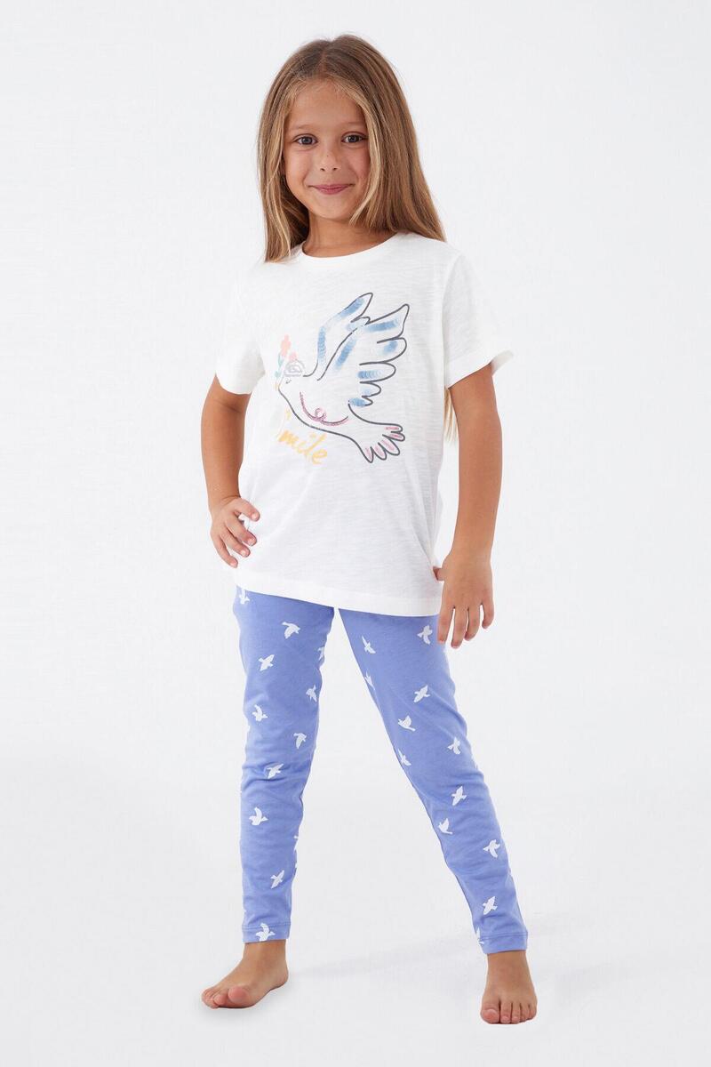 Roly Poly 3075 Bird Smile Kız Çocuk Tayt Takım - KREM
