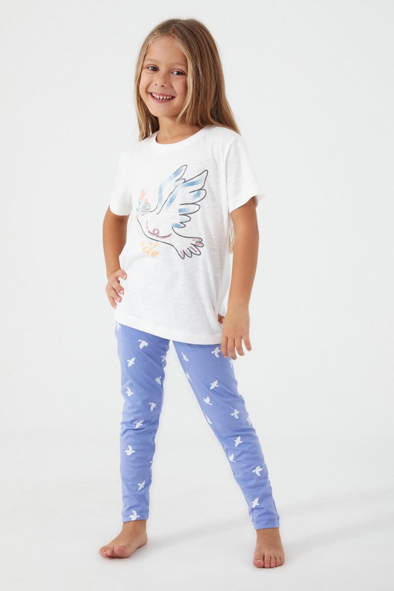 Roly Poly 3075 Garson Bird Smile Kız Çocuk Tayt Takım - KREM