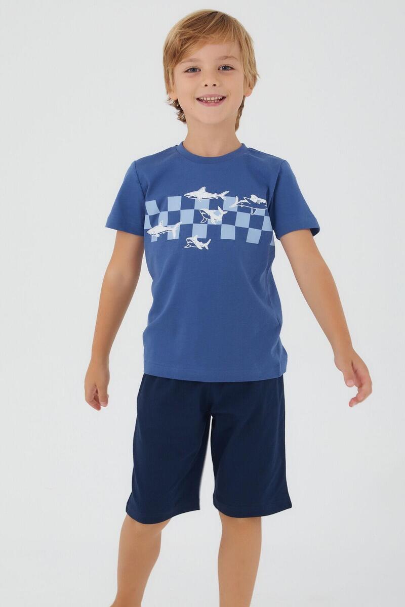 Roly Poly 3090 Garson The Blue Whale Erkek Çocuk Bermuda Takım - MAVİ