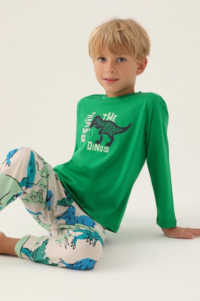 Roly Poly 3363 Garson Revive Erkek Çocuk Pijama Takımı - YEŞİL