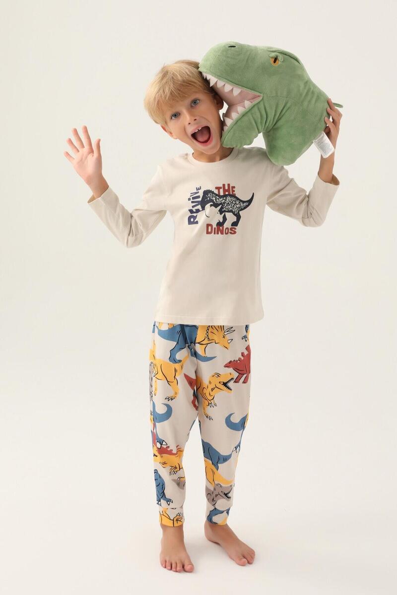 Roly Poly 3363 Garson Revive Erkek Çocuk Pijama Takımı - BEJ