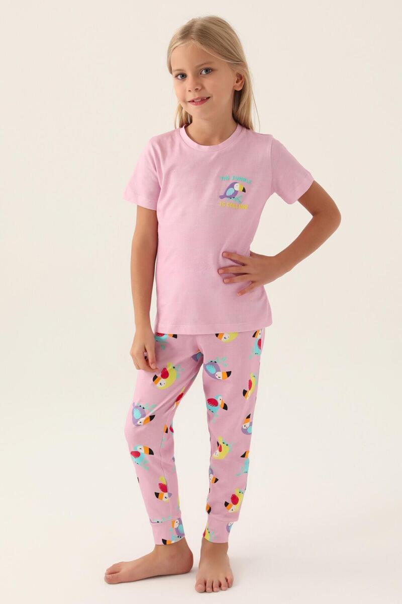 Roly Poly 3403 Jungle Kız Çocuk Pijama Takımı - PEMBE