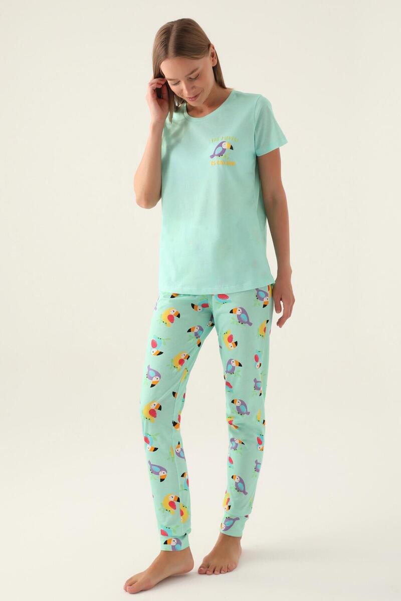 Roly Poly 3403 Callım Kadın Kısa Kol Pijama Takımı - NİL