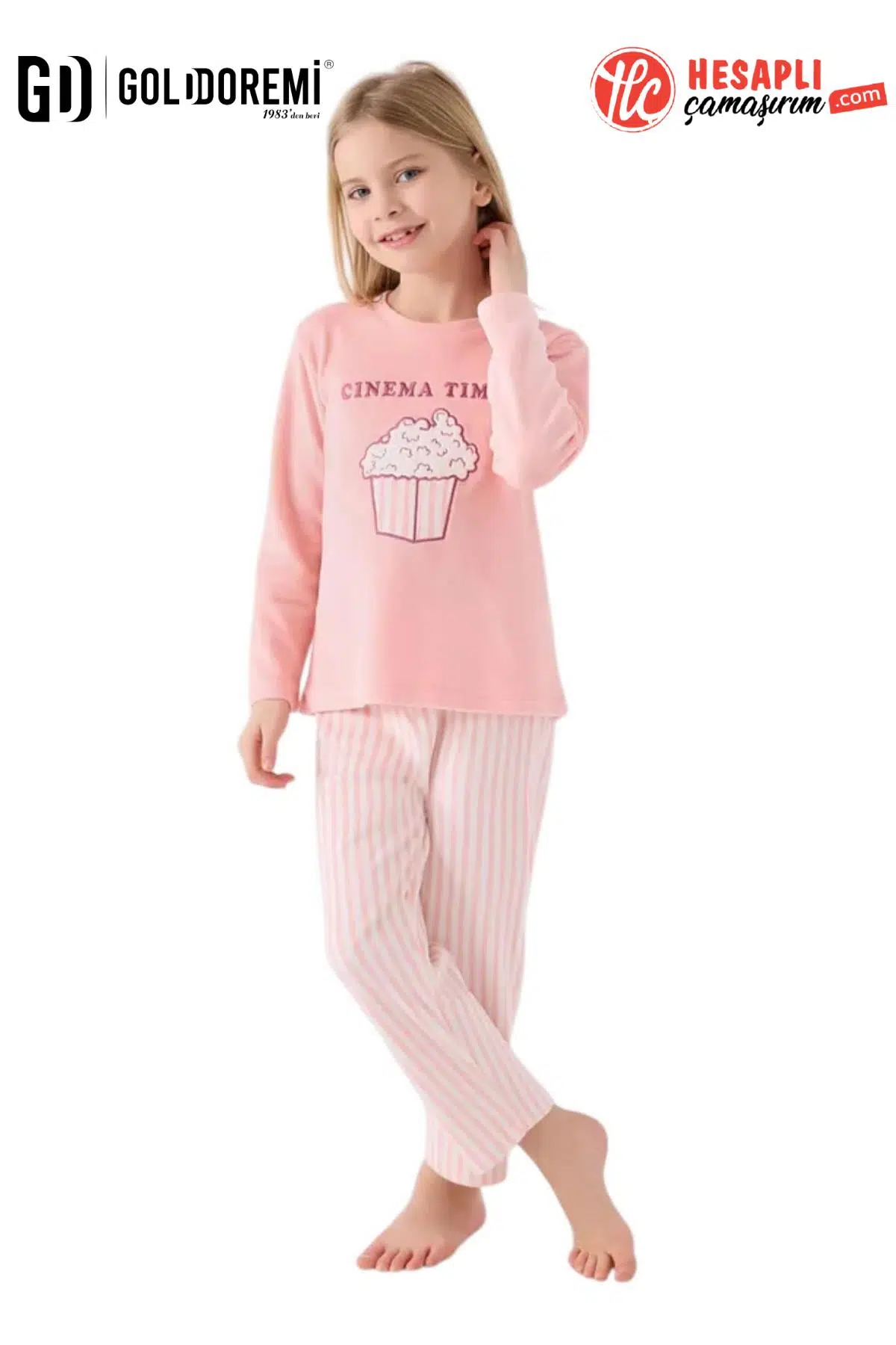 Roly Poly Premium Garson Kız Çocuk Pop Corn Cınema Time Uzun Kollu Kadife Pijama Takım