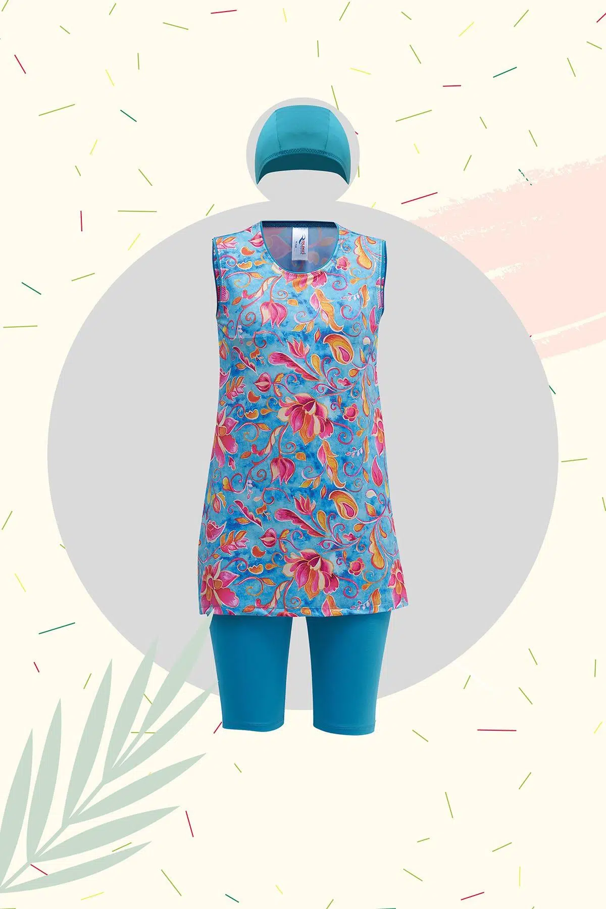 Ruko Maio 23141-5 Çocuk 0 Kol Yarı Tesettür Mayo - MAVİ