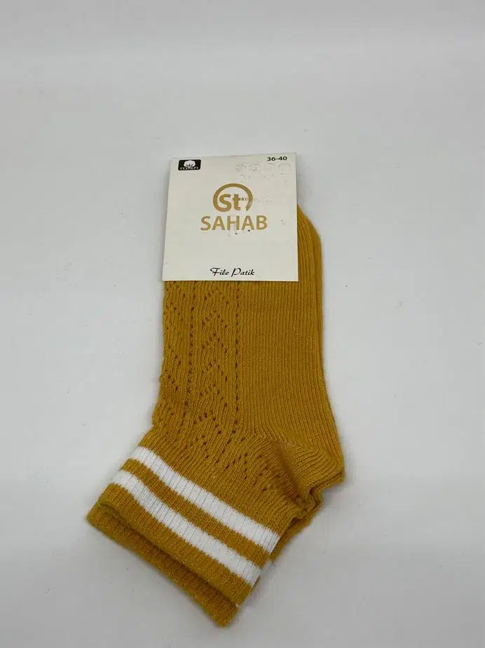 Sahab 3020 Kadın Çizgili Patik Çorap - GRİ