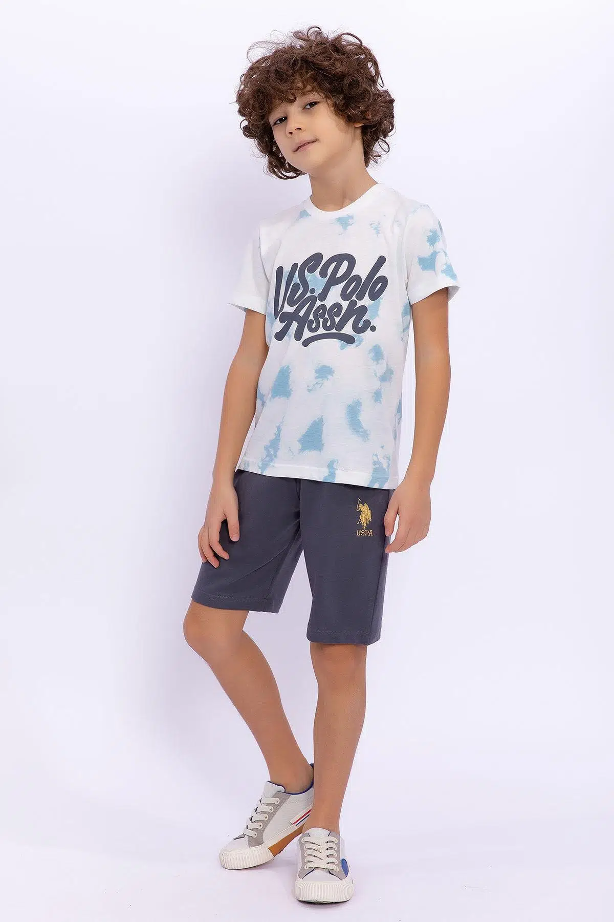 U.S. Polo Assn 1006 Erkek Çocuk Bermuda Takım - BEYAZ