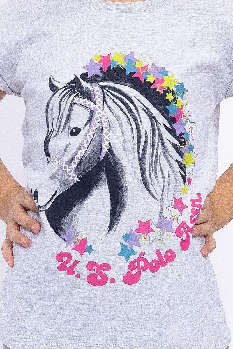 U.S. Polo Assn 1049 Garson Stars Kız Çocuk Kapri Takım - GRİ