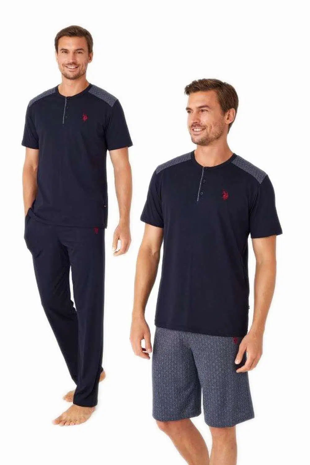 U.S. Polo Assn. 12032 Erkek 3'Lü Pijama Takım - BORDO