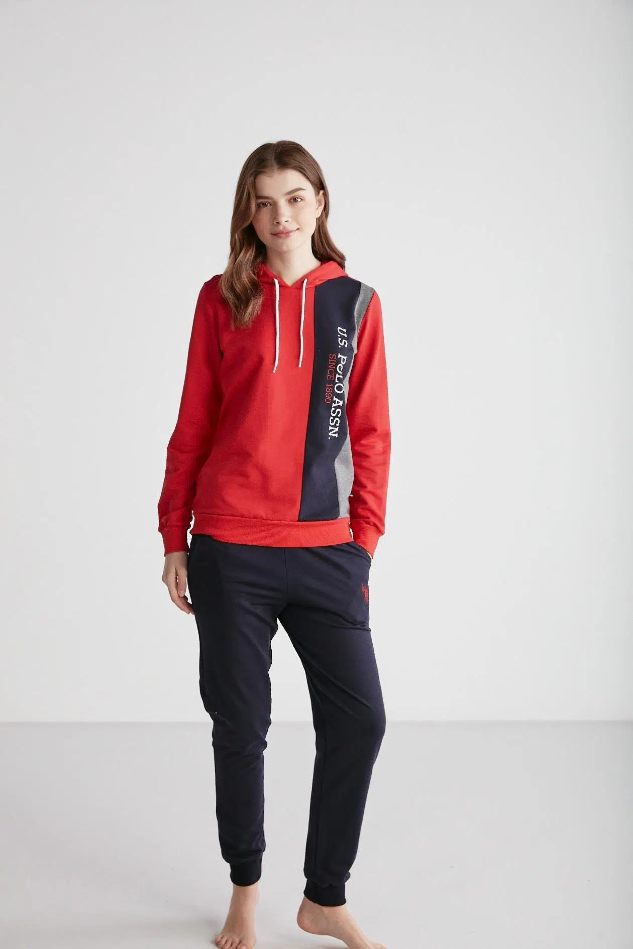 U.S Polo Assn. 16940 Kadın Kapşonlu Pijama Takımı