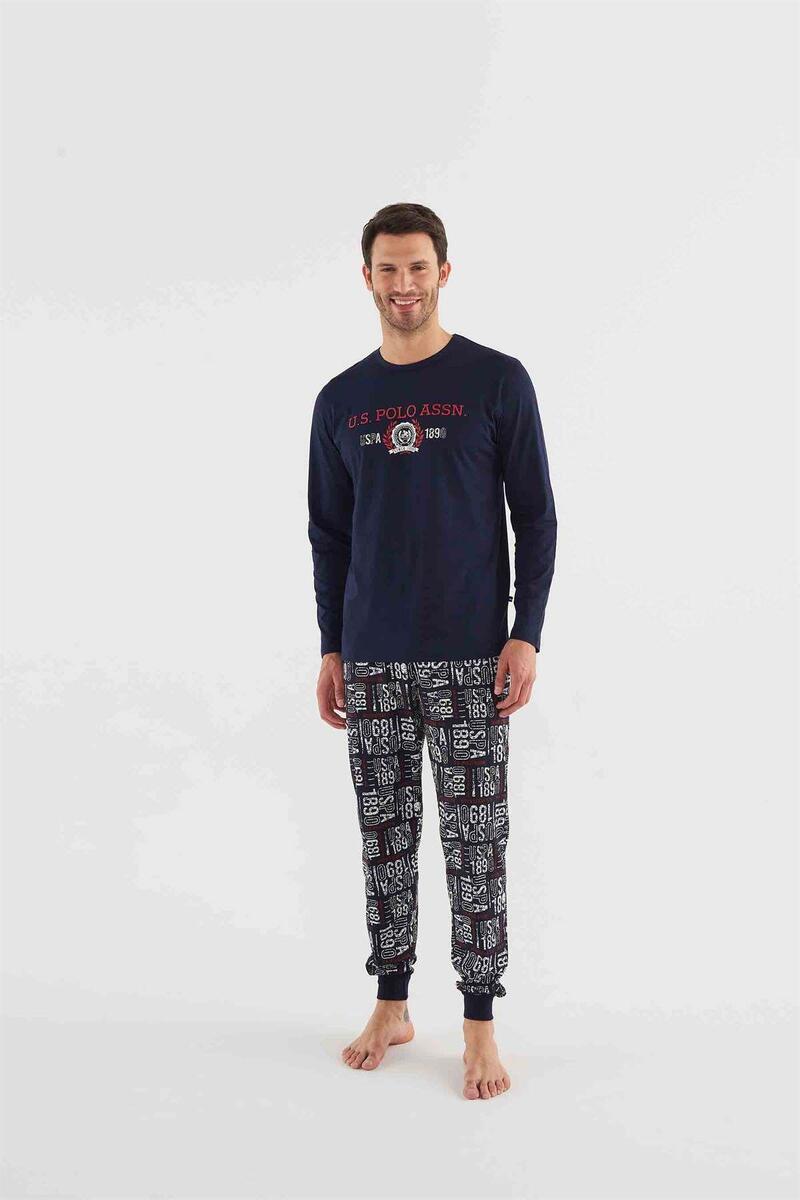 U.s Polo Assn 18634 Erkek Yuvarlak Yaka Uzun Kollu Pijama Takımı - LACİVERT