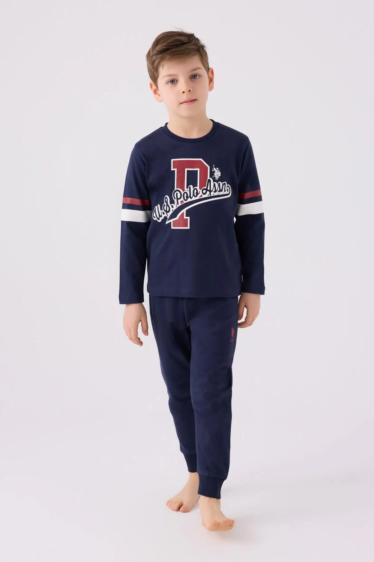 U.S. Polo Assn. 1902 Erkek Çocuk Uzun Kol Manşetli Pijama Takım - LACİVERT