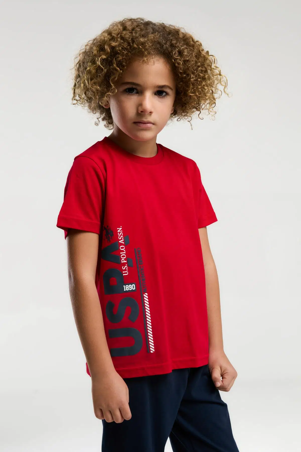 U.S. Polo Assn. 2013 Garson Erkek Çocuk Kırmızı Bisiklet Yaka Kısa Kol Manşetli Pijama Takım - KIRMIZI