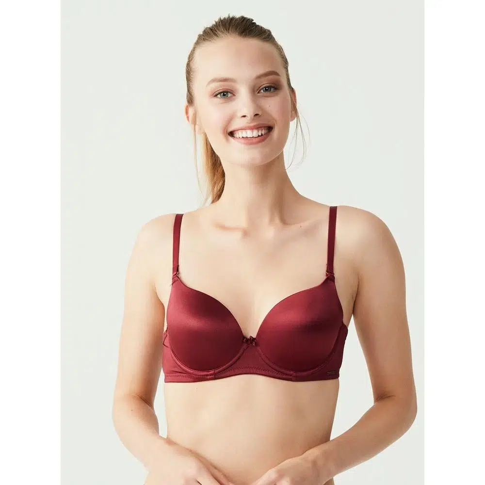 U.S. Polo Assn 66141 İçi Dolu Kulaksız Sütyen - BORDO