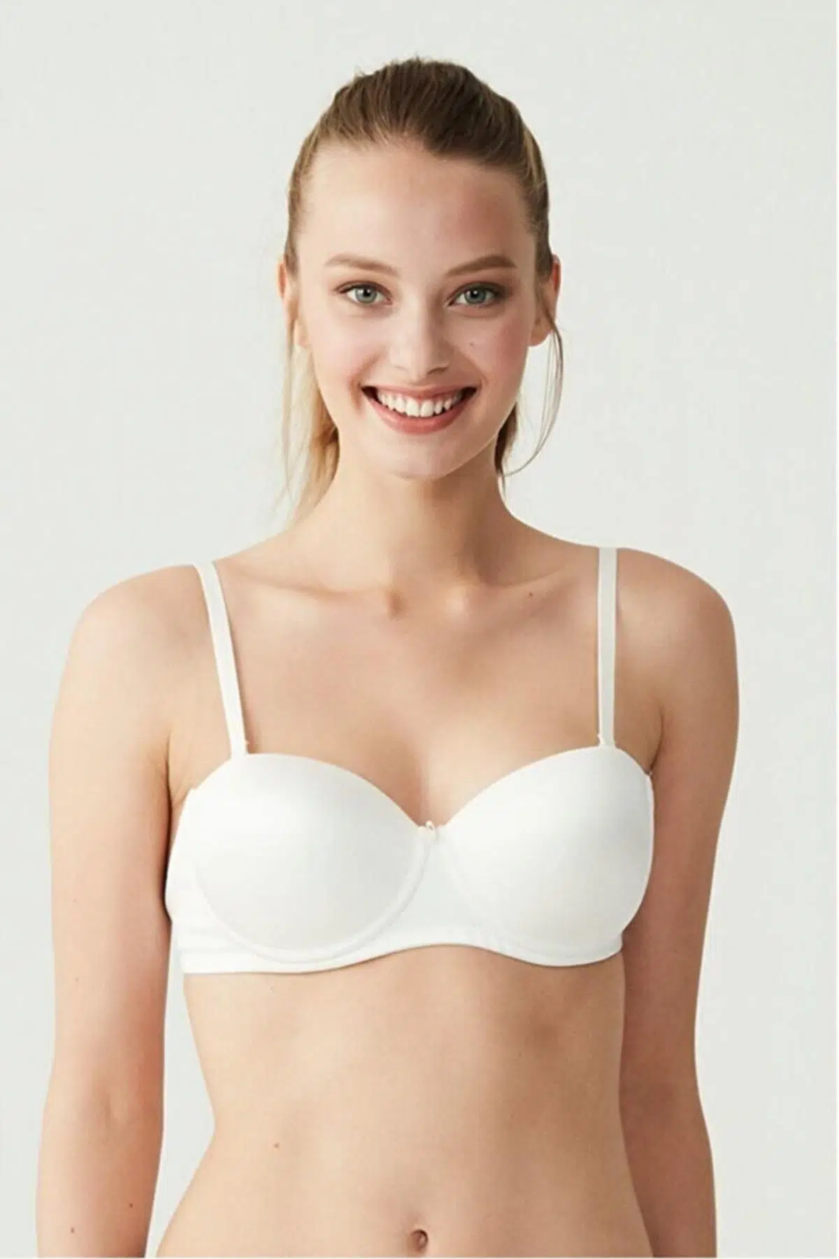 U.S. Polo Assn 66143 Kadın Straplez İçi Boş Sütyen - BEYAZ