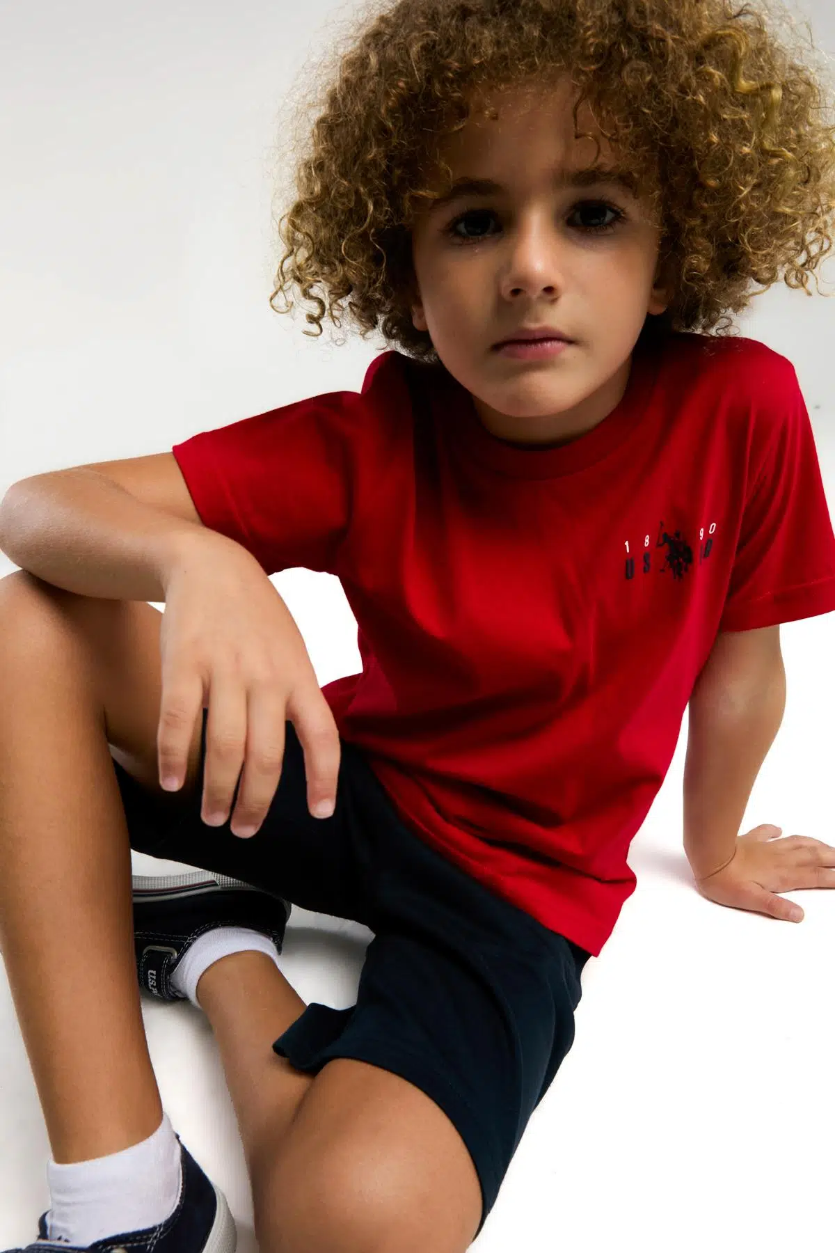 U.S. Polo Assn. Erkek Çocuk Sırt Yazılı Kırmızı Şortlu Bermuda Pijama Takım - KIRMIZI