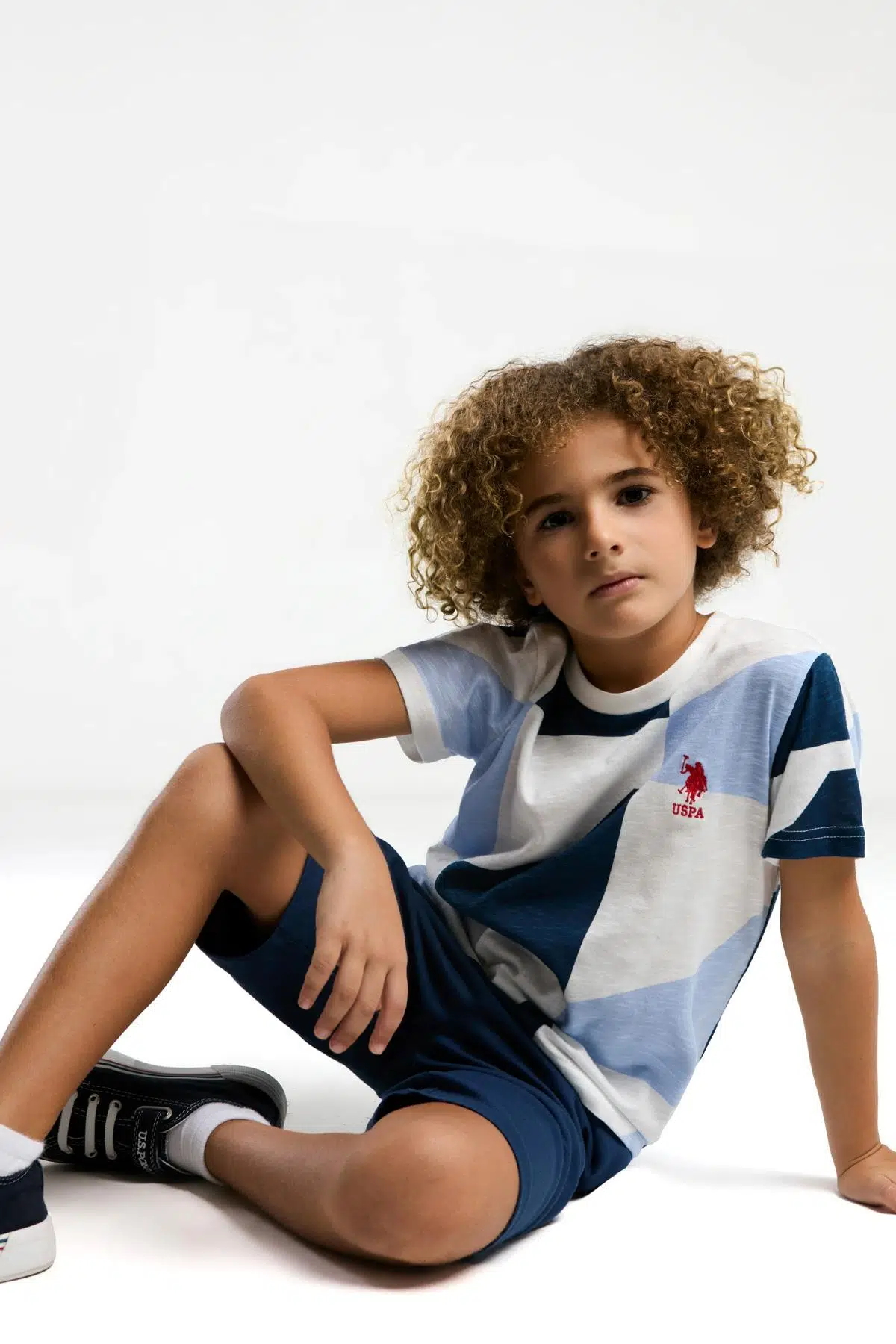 U.S. Polo Assn. Erkek Çocuk Şortlu Bermuda Pijama Takım - İNDİGO