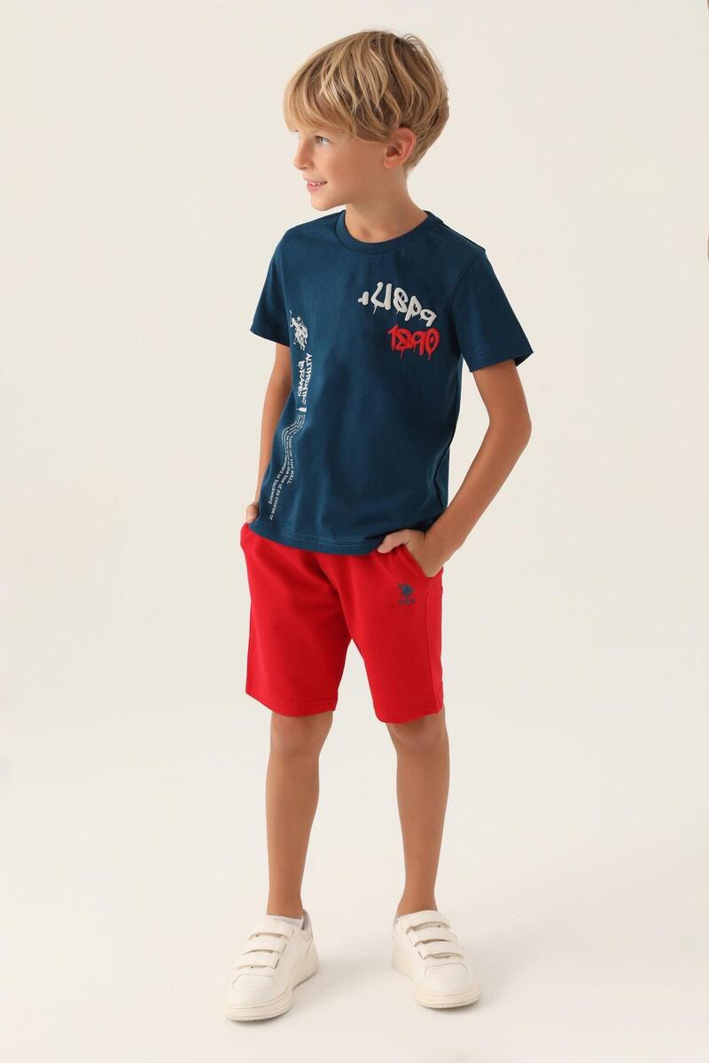 U.S. Polo Assn. 1751 Lisanslı Clothing Lacivert Erkek Çocuk Bermuda Takım - LACİVERT