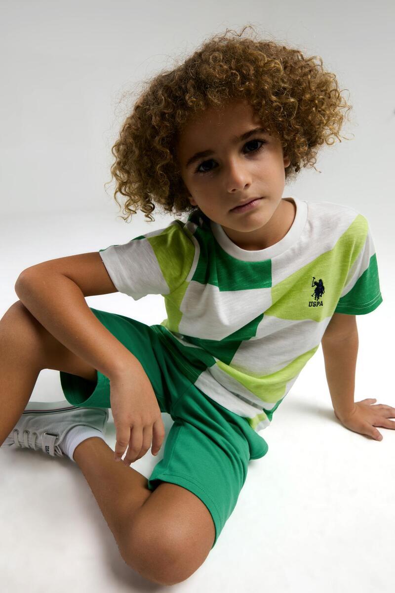 U.S. Polo Assn. Erkek Çocuk Şortlu Bermuda Pijama Takım - YEŞİL
