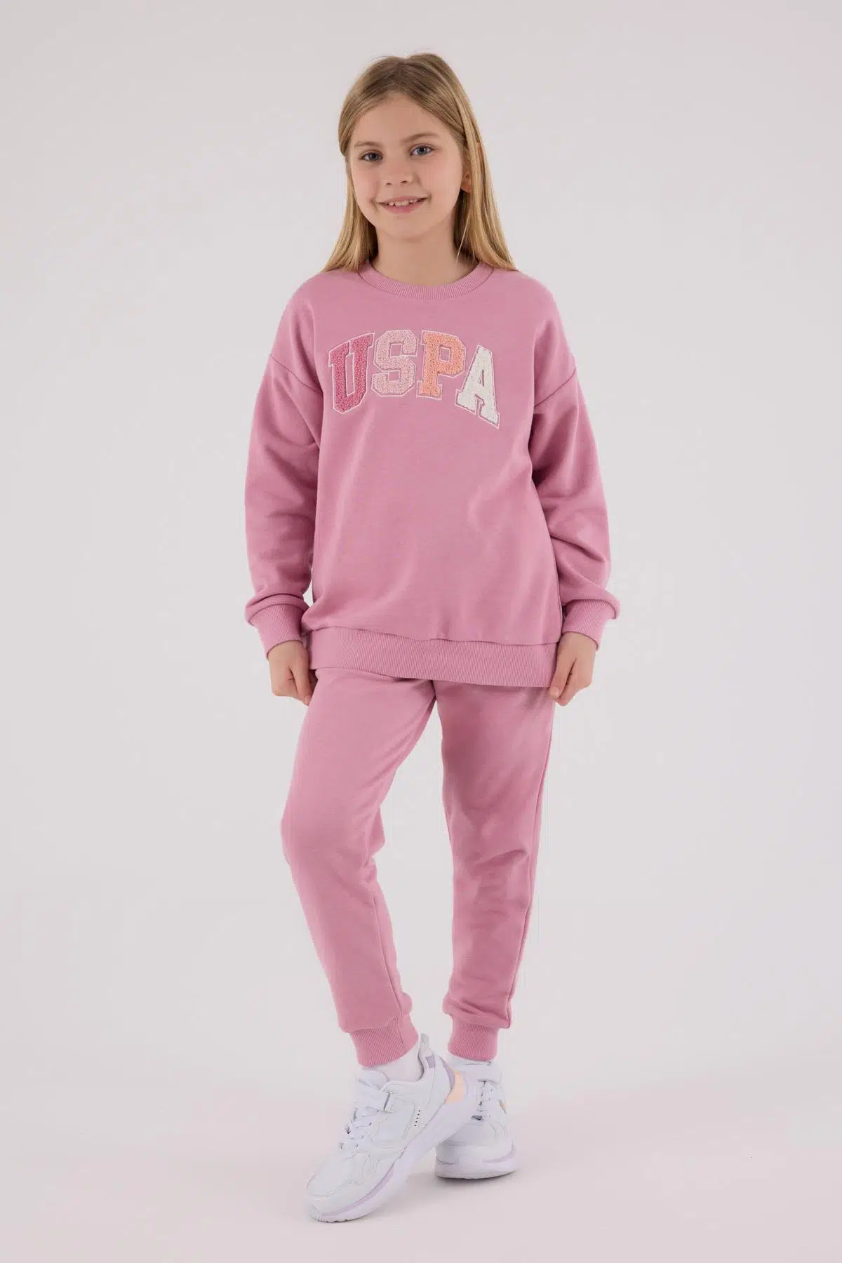 U.S Polo Assn. Garson Kız Çocuk Kalın 3 İplik Kumaş Uzun Kollu Eşofman Takım