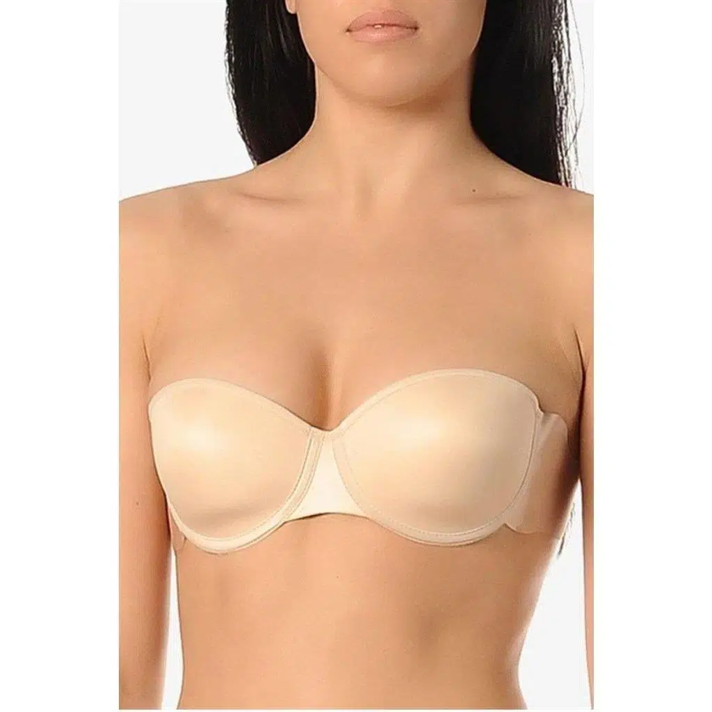 Yeni İnci 8004 Destekli Yandan Yapıştırma Sırtsız Sütyen - TEN