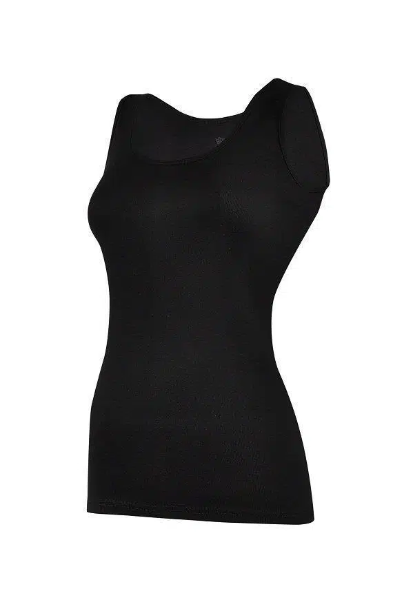 Yıldız 2038 Battal Siyah Geniş Askılı Biyeli Ribana Kadın Atlet - SİYAH