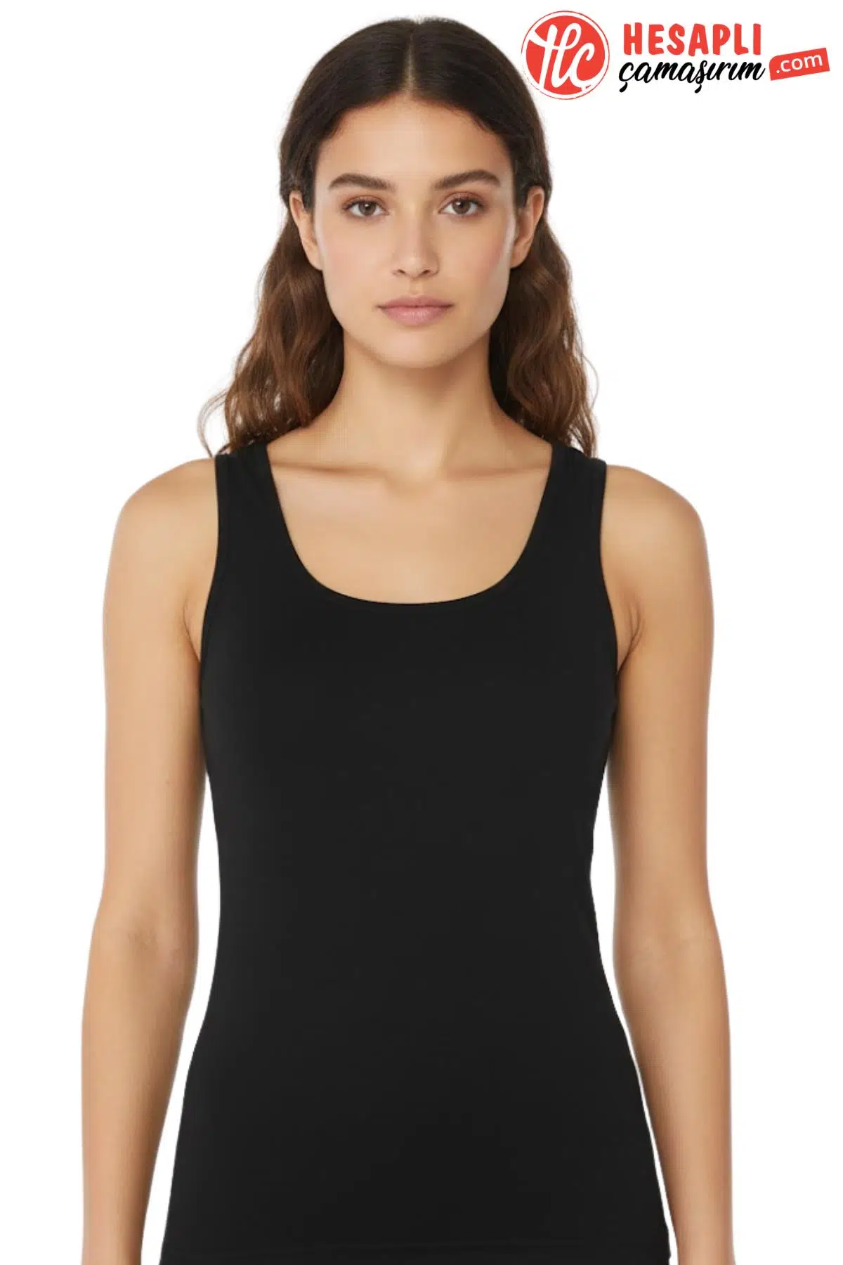 Yıldız 2038 Büyük Beden Kadın Ter Emen %100 Pamuk Kalın Askılı Ribana Biyeli Esnek Atlet