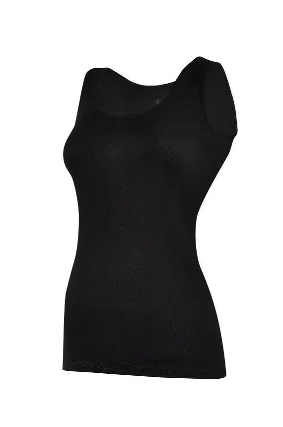 Yıldız 2038 Siyah Geniş Askılı Biyeli Ribana Kadın Atlet - SİYAH