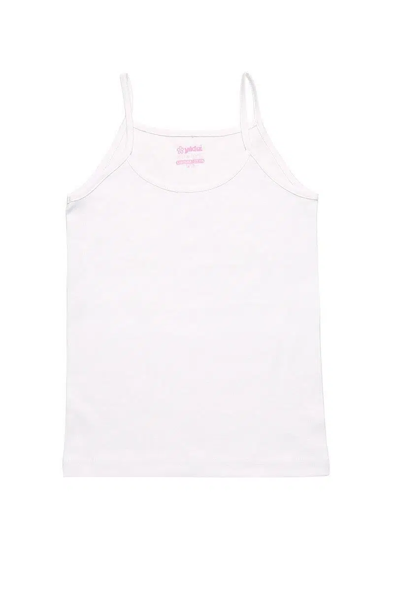 Yıldız 2043-40 Kız Çocuk İp Askılı Biyeli Atlet - BEYAZ