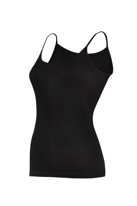 Yıldız 2047 Siyah Ribana Biyeli İp Askılı Kadın Atlet - SİYAH