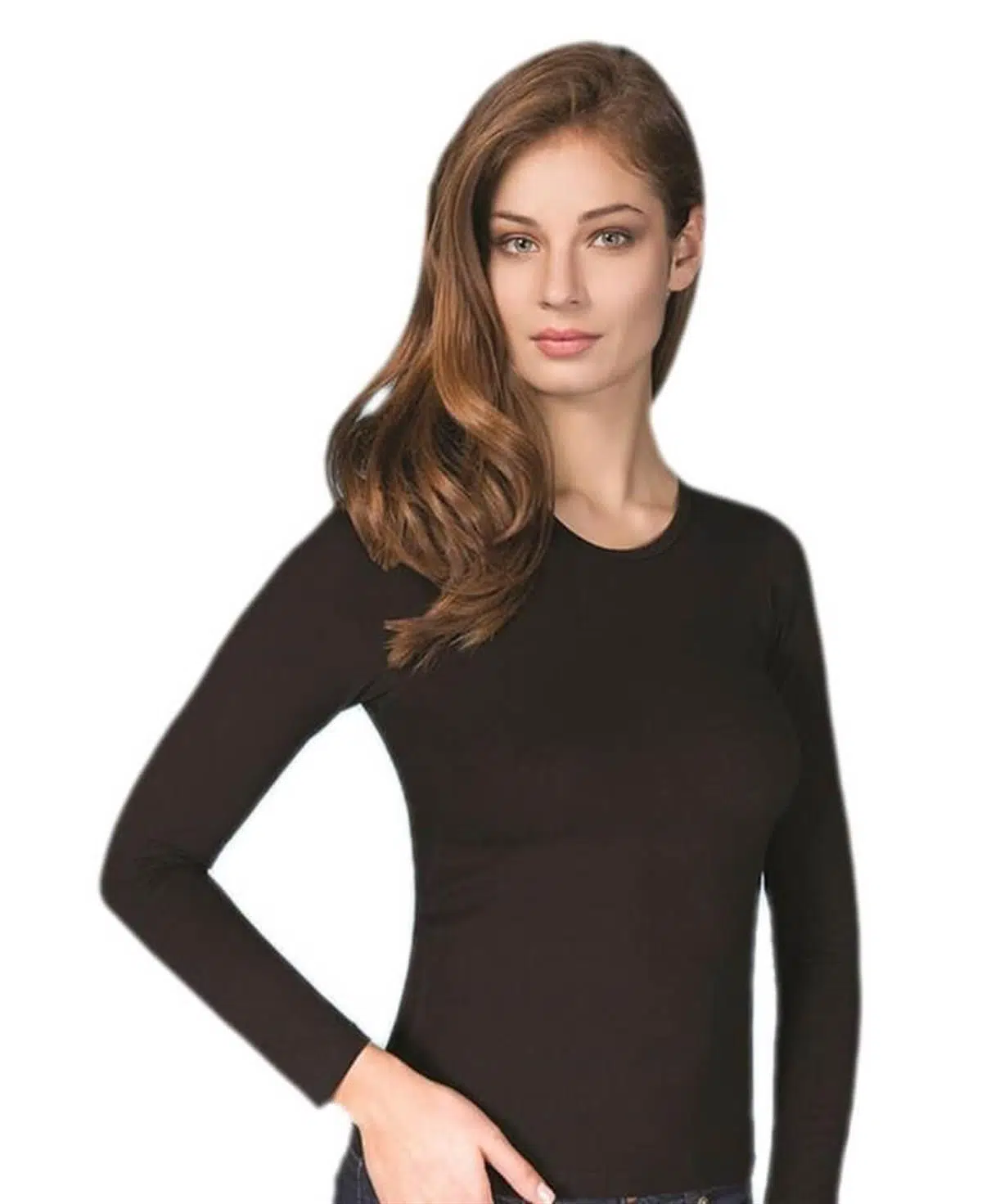 Yıldız 2146 Likralı Uzun Kollu Kadın Body - SİYAH