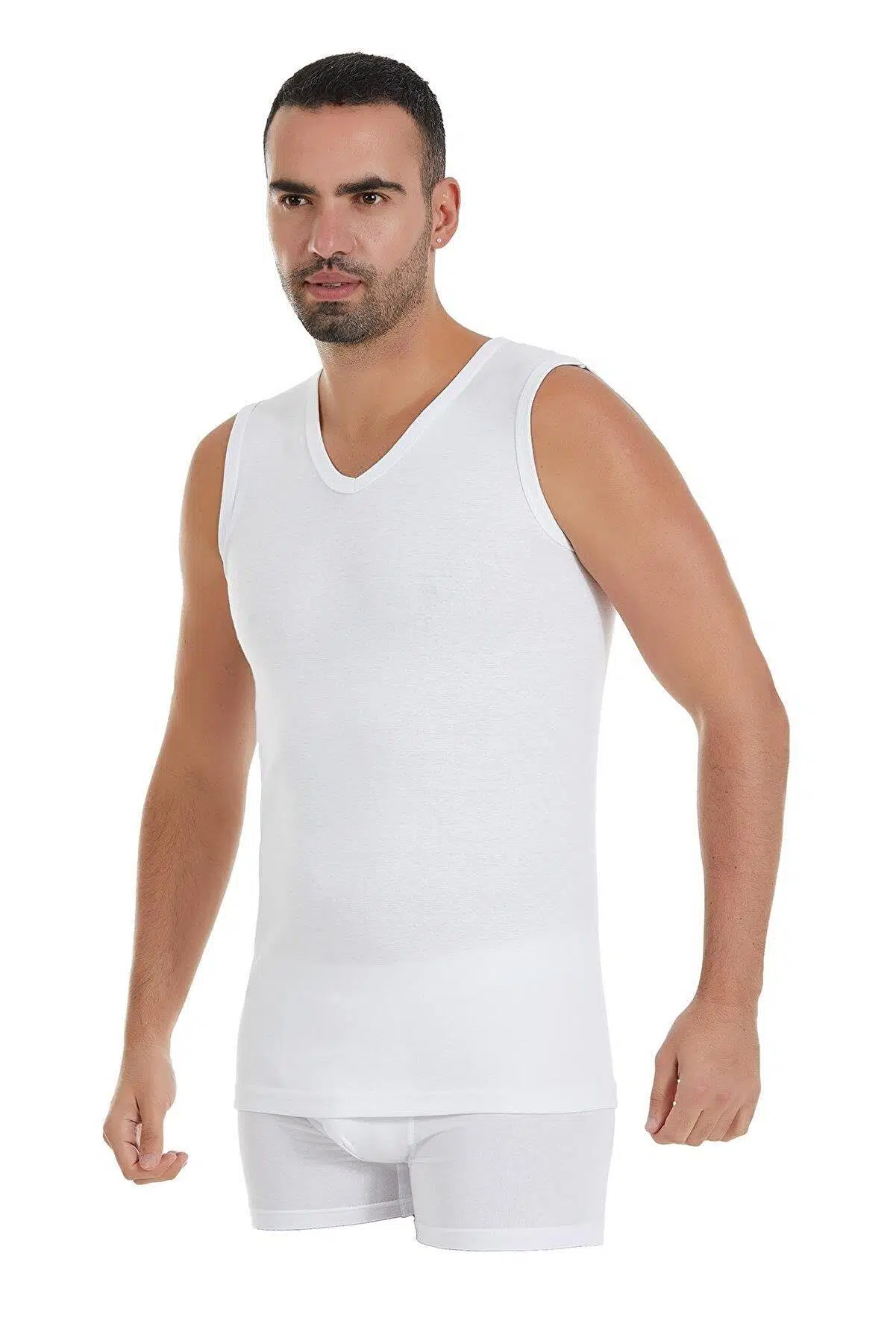 Yıldız 22 V-Yaka Sıfır Kol Atlet - BEYAZ