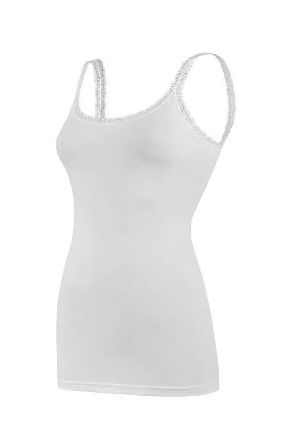 Yıldız 2270 Likralı Askıları İnce Dantelli Kadın Atlet - BEYAZ