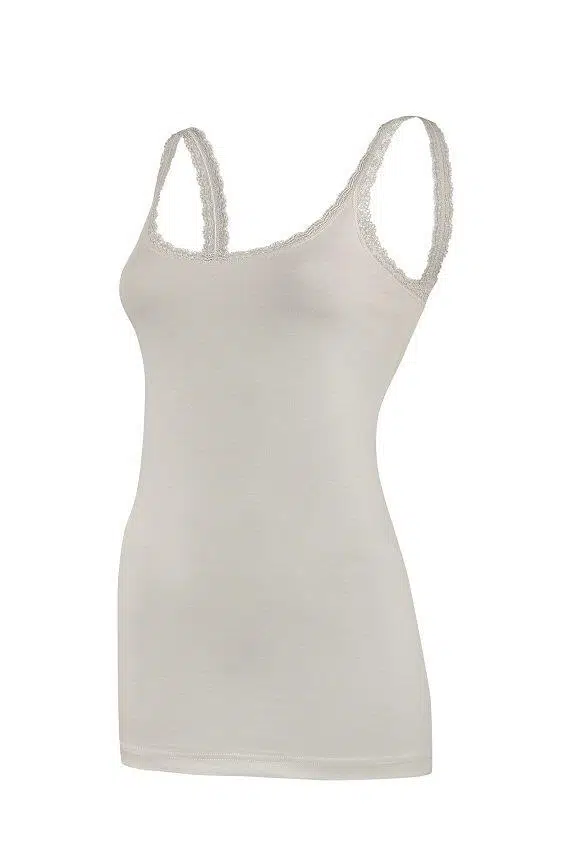 Yıldız 2272 Ekru Likralı Askıları İnce Dantelli Kadın Atlet - EKRU