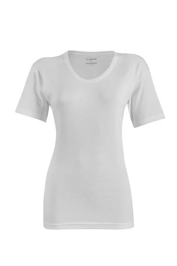 Yıldız 3013 Battal Ribana Kısa Kol Kadın Fanila - BEYAZ