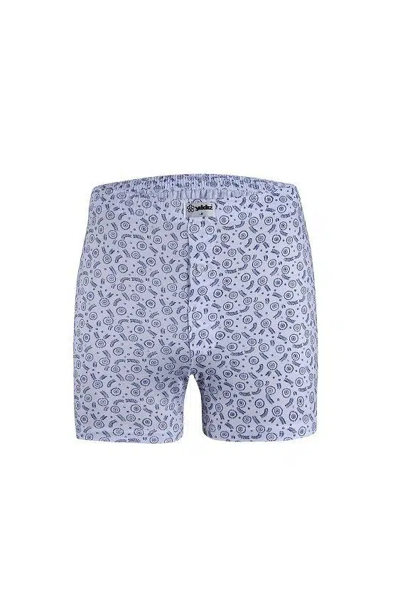 Yıldız 35 Battal Emprime Penye Desenli Erkek Boxer - BEYAZ